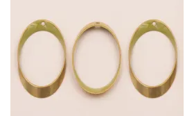 Ovalo Biselado 40*22 Esmalte verde Pistacho / Cuentas Metálicas de Latón / Zamak