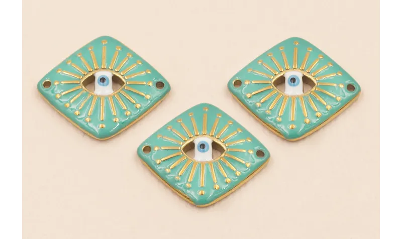 Rombo Acero Inox. ojo Turco 18*16mm Turquesa