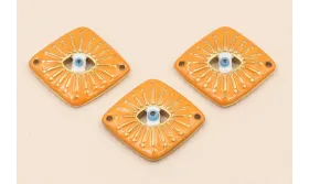 Rombo Acero Inox ojo Turco 18*16mm Naranja / Cuentas Metálicas de Acero Inoxidable