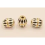 Barrilete Acero Inox. 12*10 Esmalte Blanco y Negro / Cuentas Metálicas de Acero Inoxidable