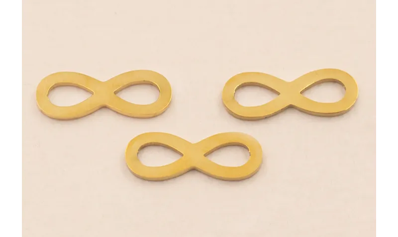 Símbolo Infinito Acero Inox 15*6mm Oro / Cuentas Metálicas de Acero Inoxidable