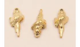 Colgante concha Acero Inox. 16*8mm Oro / Cuentas Metálicas de Acero Inoxidable