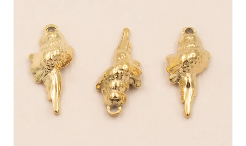 Colgante concha Acero Inox. 16*8mm Oro