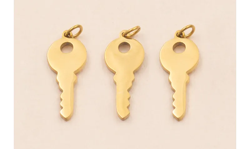 Colgane llave Acero Inox. 14*6mm Oro