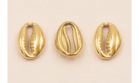 Concha Acero Inox. 10*6mm Oro / Cuentas Metálicas de Acero Inoxidable