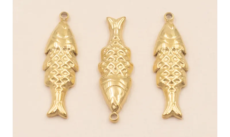 Colgante Pez Acero Inox. 20*6mm Oro