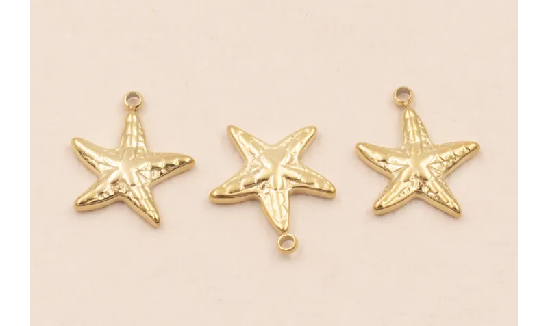 Colgante Estrella Mar Acero Inox. 10*10mm Oro