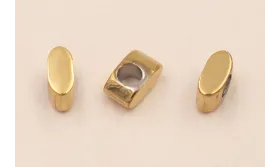 Entrepieza Acero Inox. Ovalo 4*2mm Oro / Cuentas Metálicas de Acero Inoxidable