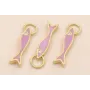 Colgante Pez esmaltado Lila 15*3mm con arandela / Cuentas Metálicas de Latón / Zamak