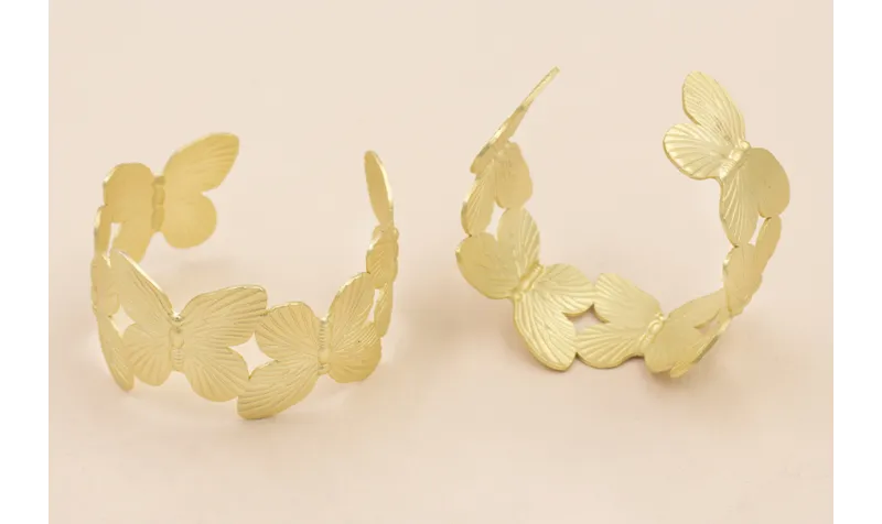 Pulsera Brazalete Mariposas de 35mm / Bases de Pulseras de Latón / Zamak