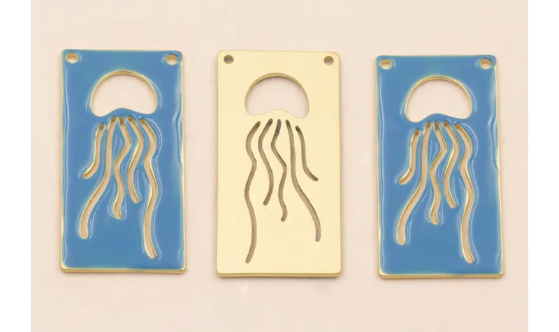 Rectangulo Calado Medusa 30*15mm Azul