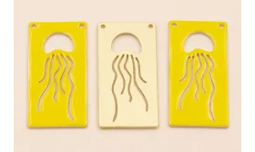 Rectangulo Calado Medusa 30*15mm Amarillo / Cuentas Metálicas de Latón / Zamak