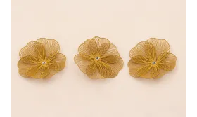 Flor 35mm 6 pétalos moldeables Mostaza / Cuentas Metálicas de Latón / Zamak