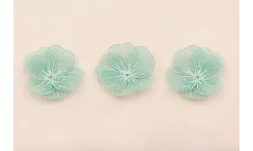 Flor 35mm 6 pétalos moldeables Turquesa / Cuentas Metálicas de Latón / Zamak