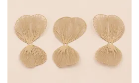 Pareja de Pétalos 50*27mm moldeables Beige / Cuentas Metálicas de Latón / Zamak