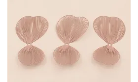 Pareja de Pétalos 50*27mm moldeables Rosa / Cuentas Metálicas de Latón / Zamak