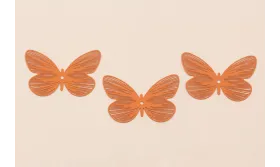 Mariposa Plana 36*25mm Coral / Cuentas Metálicas de Latón / Zamak