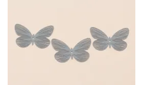 Mariposa Plana 36*25mm Gris / Cuentas Metálicas de Latón / Zamak
