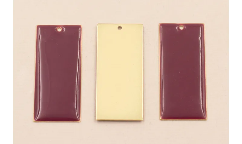 Rectangulo 38*15mm D.Mate Esmalte Color Cardenal