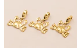 Colgante Cangrejo Acero Inox 316L 16*12mm Oro / Cuentas Metálicas de Acero Inoxidable