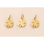 Colgante Trebol 4 hojas Acero  Inox 316L 6*6mm Oro / Cuentas Metálicas de Acero Inoxidable