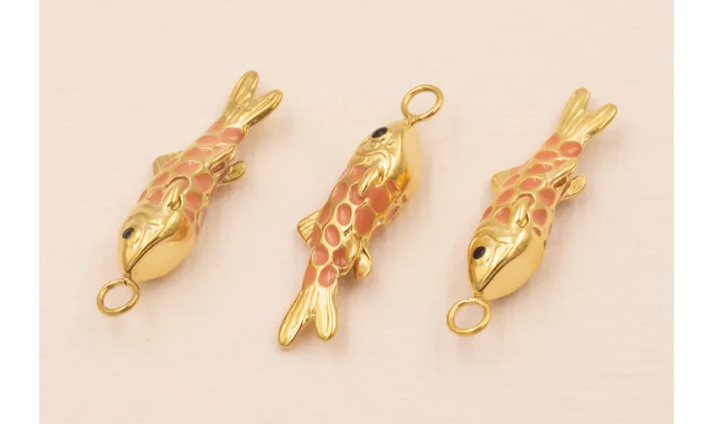 Colgante Pez Acero Inox 316L 25*6*6mm Coral / Cuentas Metálicas de Acero Inoxidable