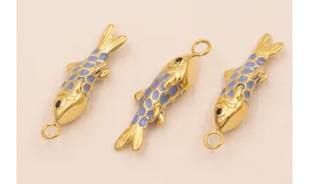 Colgante Pez Acero Inox 316L 25*6*6mm Azul / Cuentas Metálicas de Acero Inoxidable