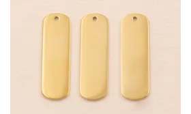 Colgante Chapa Acero Inox 316L 22*7mm Oro / Cuentas Metálicas de Acero Inoxidable