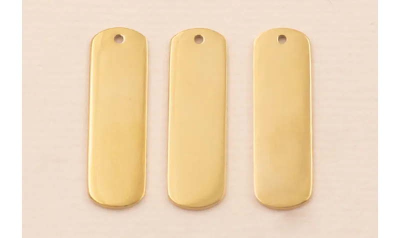 Colgante Chapa Acero Inox 316L 22*7mm Oro / Cuentas Metálicas de Acero Inoxidable