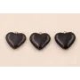 Colgante Acero 316L Corazón esmalte 15*13mm Negro / Cuentas Metálicas de Acero Inoxidable