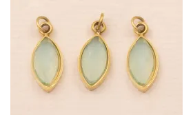 Colgante Acero Inox 316L Cristal Turquesa 10*5mm / Cuentas Metálicas de Acero Inoxidable