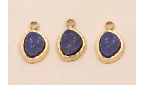 Colgante Acero Inox. 316L 9*5mm con Piedra Añil / Cuentas Metálicas de Acero Inoxidable