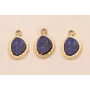 Colgante Acero Inox. 316L 9*5mm con Piedra Añil / Cuentas Metálicas de Acero Inoxidable