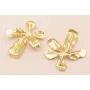 Flor deigual 5 pétalos 70*60mm Oro Mate / Cuentas Metálicas de Latón / Zamak