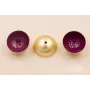 Semi Bola de 20mm con esmalte Morado y Oro Mate / Cuentas Metálicas de Latón / Zamak