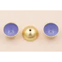 Semi Bola de 13mm con esmalte Azul y Oro Mate / Cuentas Metálicas de Latón / Zamak