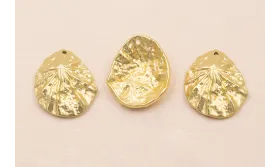 Concha Marina 25*20mm Oro Mate / Cuentas Metálicas de Latón / Zamak