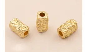 Entrepieza Rectangular 13*5*5 O. Mate Agujero 3mm / Cuentas Metálicas de Latón / Zamak