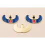 Efigie Egipcia Esmalte Azul, Negro y Rojo 32*18mm / Cuentas Metálicas de Latón / Zamak