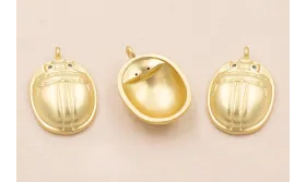 Colgante escarabajo 15*13mm Oro Mate / Cuentas Metálicas de Latón / Zamak