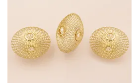 Bola Rejilla semicircular35*40mm Oto Mate / Cuentas Metálicas de Latón / Zamak