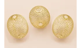 Pieza Rejilla Ovalada 45*35mm Oro Mate / Cuentas Metálicas de Latón / Zamak