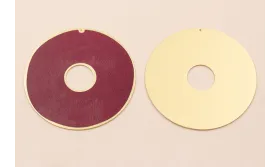 Disco 60mm  Oro Mate color Granate / Cuentas Metálicas de Latón / Zamak