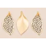 Cogante Hoja 56*26mm Oro Mate Piel Tigre / Cuentas Metálicas de Latón / Zamak