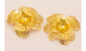 Flor 4 Capas 55mm diametro Oro / Cuentas Metálicas de Latón / Zamak