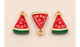 Colgante Porción de Sandia 13*10mm / Cuentas Metálicas de Latón / Zamak