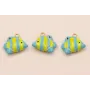 Colgante Pez Tropical 16*12mm Azul y Lima / Cuentas Metálicas de Latón / Zamak