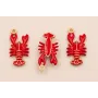 Colgante Langosta 18*10mm rojo / Cuentas Metálicas de Latón / Zamak