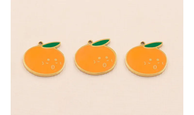 Colgante Melocoton Stainless Steel 316L  13*10mm / Cuentas Metálicas de Acero Inoxidable