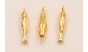 Colgante Pez Stainless 316L Steel 23*4mm  Oro / Cuentas Metálicas de Acero Inoxidable